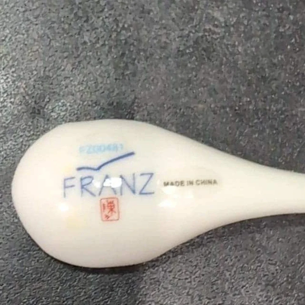 Franz Sculptured Porcelain Spoon, Spring Freesia Design, Art Collectible